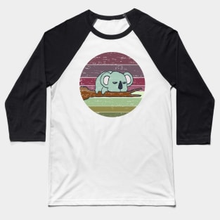 Funny Cute Koala Retro Sunset Distressed Vintage Avocado Rainbow Colors Baseball T-Shirt